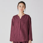 Marshmallow Gauze pullover in Dark Red