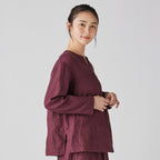 Marshmallow Gauze pullover in Dark Red