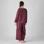 Marshmallow Gauze pullover in Dark Red