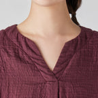 Marshmallow Gauze pullover in Dark Red