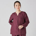 Marshmallow Gauze pullover in Dark Red