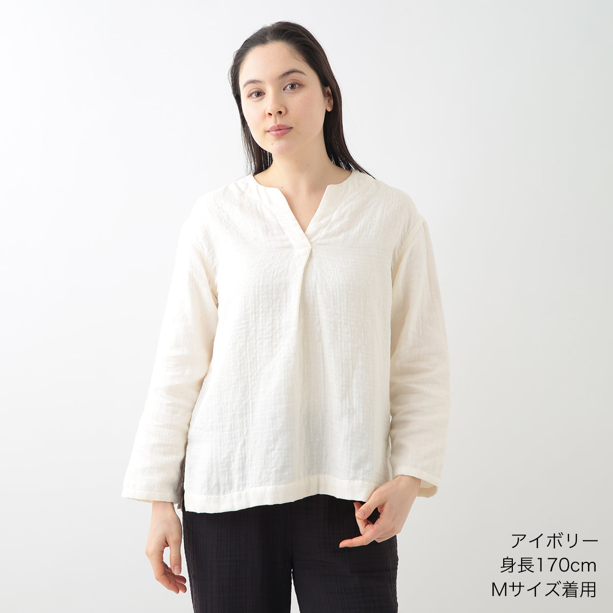 Marshmallow Gauze pullover in Ivory