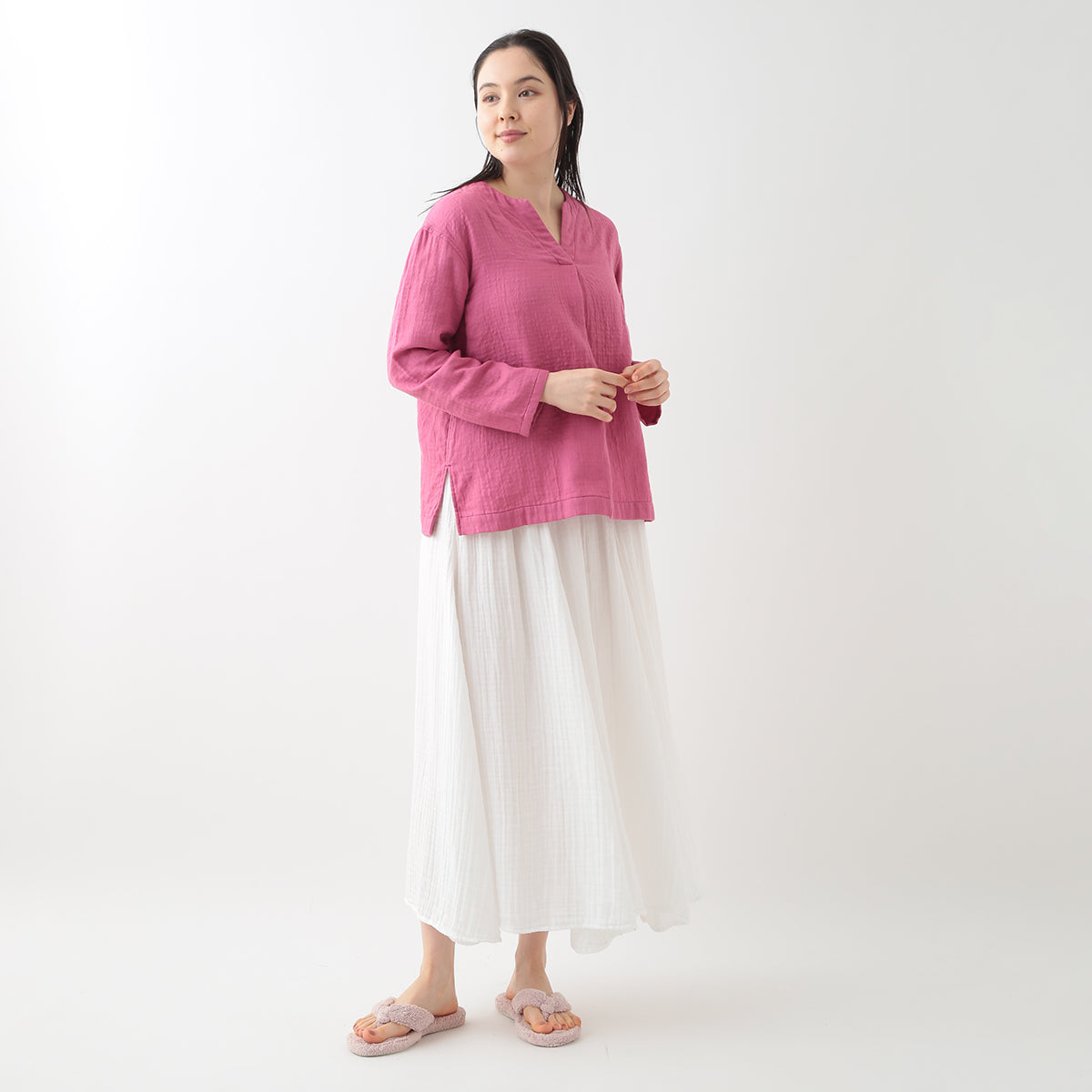 Marshmallow Gauze pullover in Pink