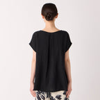 Crepe Gauze pullover in Black