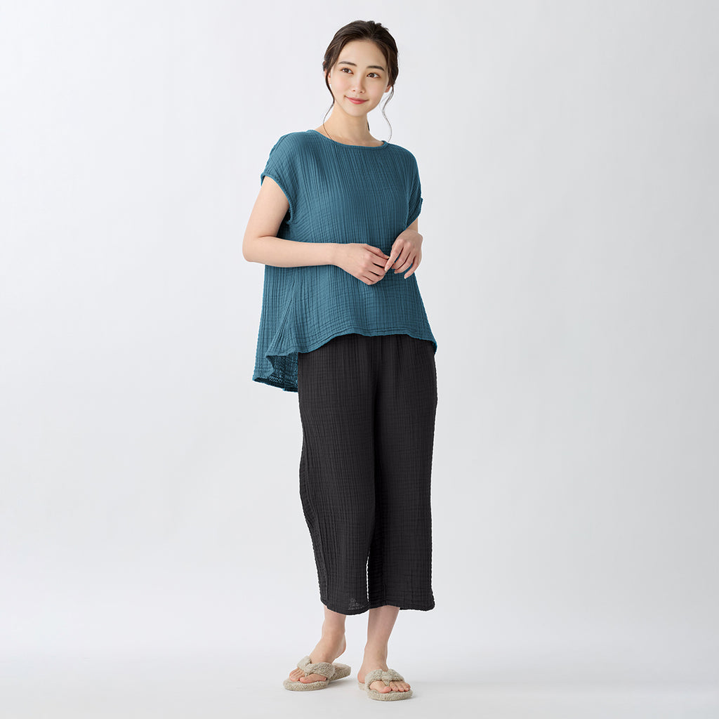 Crepe Gauze pullover in Dark Blue