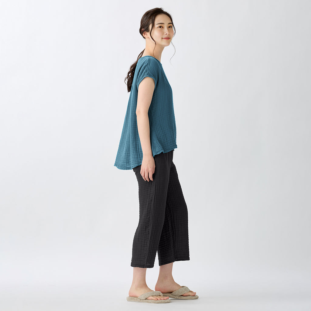 Crepe Gauze pullover in Dark Blue
