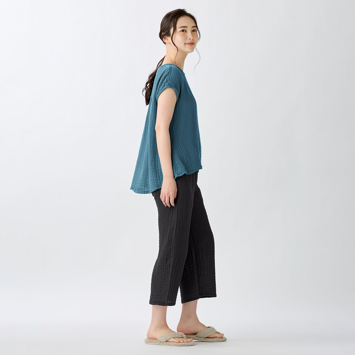 Crepe Gauze pullover in Dark Blue