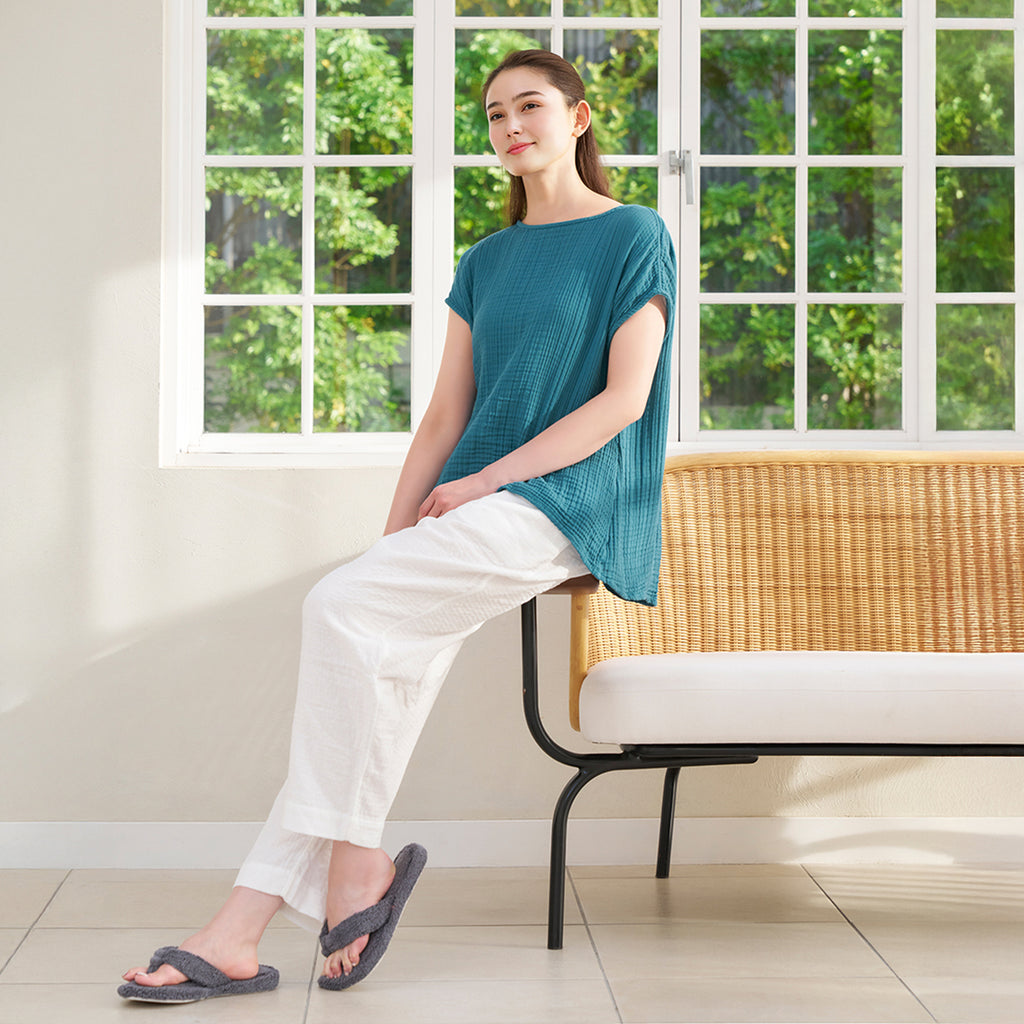 Crepe Gauze pullover in Dark Blue