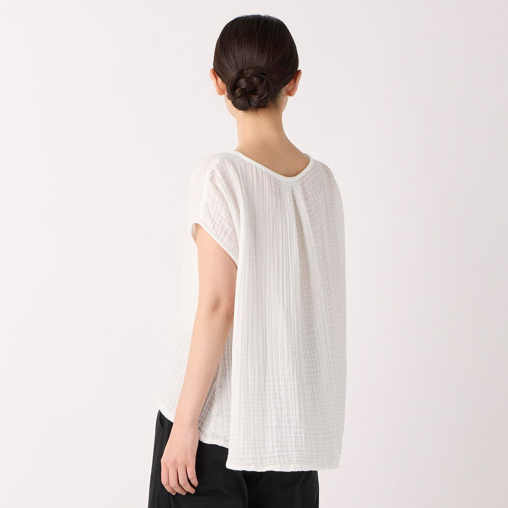 Crepe Gauze pullover in White