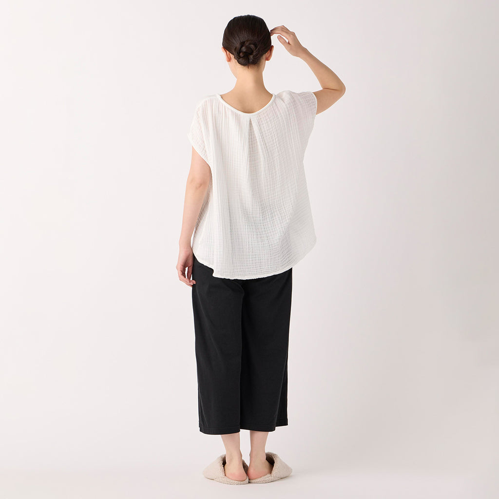 Crepe Gauze pullover in White