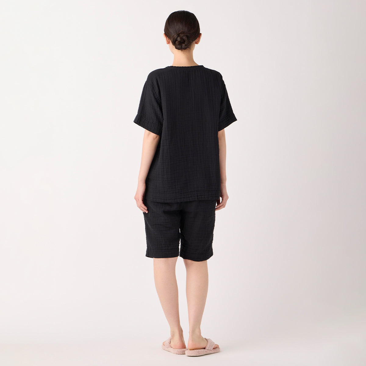 Crepe Gauze t-shirt in Black
