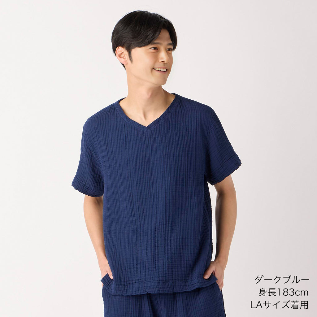 Crepe Gauze t-shirt in Dark Blue