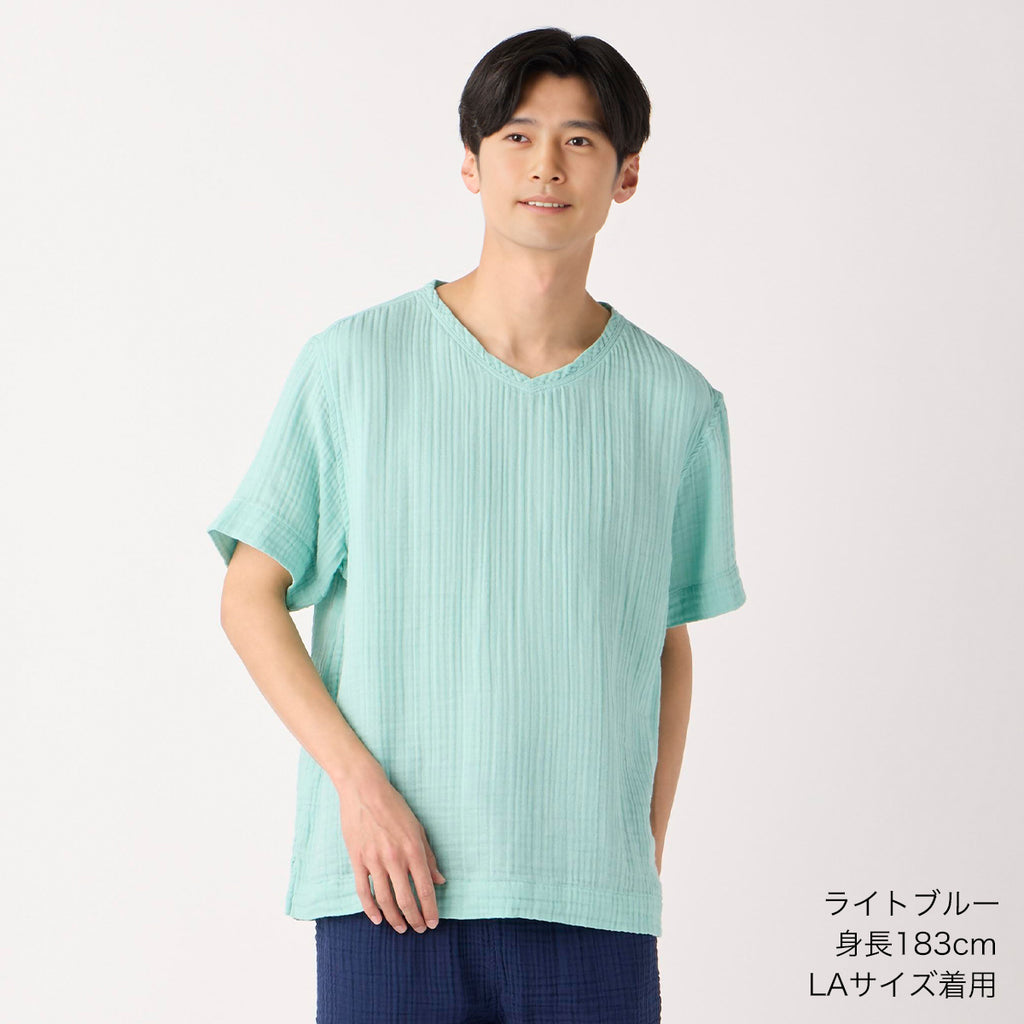 Crepe Gauze t-shirt in Light Blue