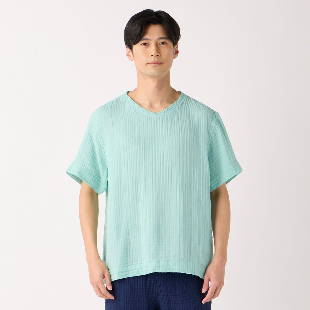 Crepe Gauze t-shirt in Light Blue