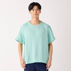Crepe Gauze t-shirt in Light Blue
