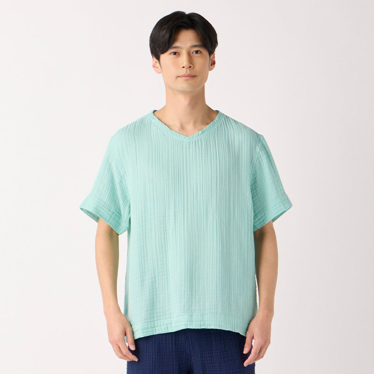 Crepe Gauze t-shirt in Light Blue