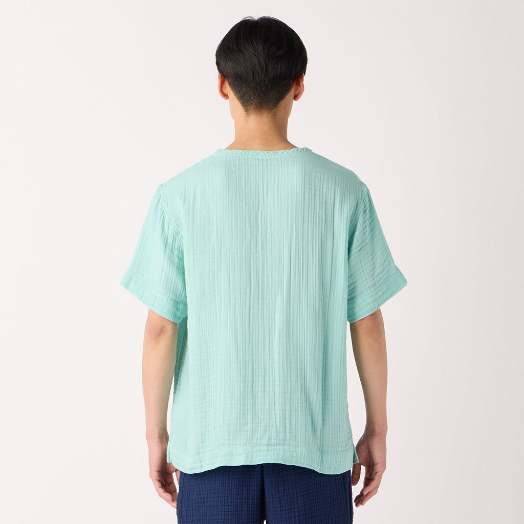 Crepe Gauze t-shirt in Light Blue