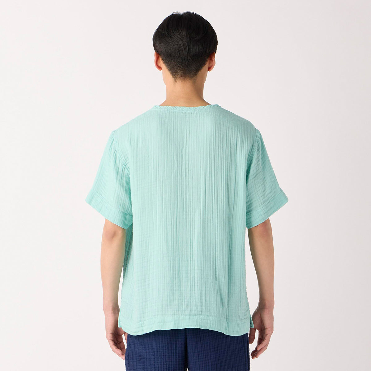 Crepe Gauze t-shirt in Light Blue