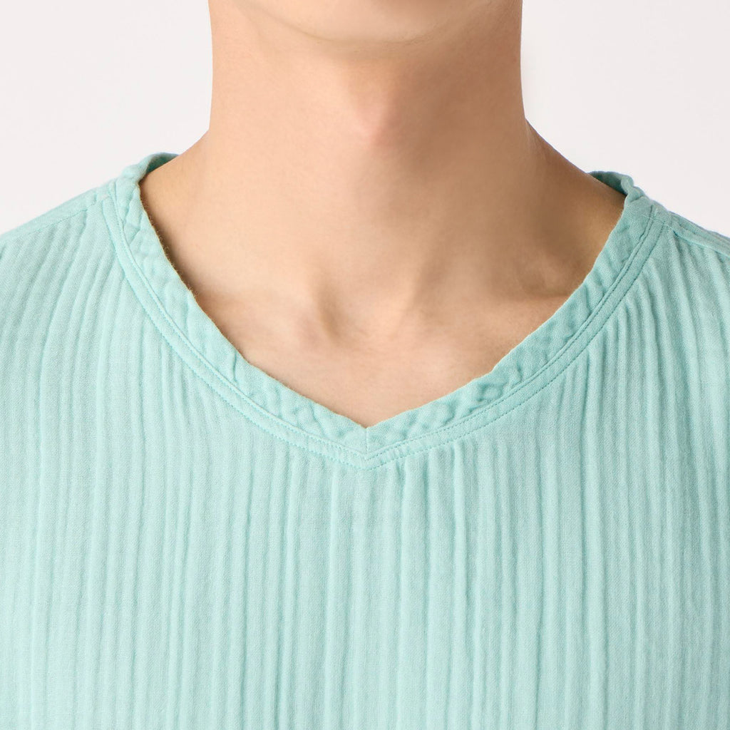 Crepe Gauze t-shirt in Light Blue