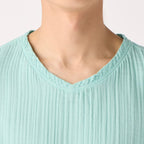 Crepe Gauze t-shirt in Light Blue