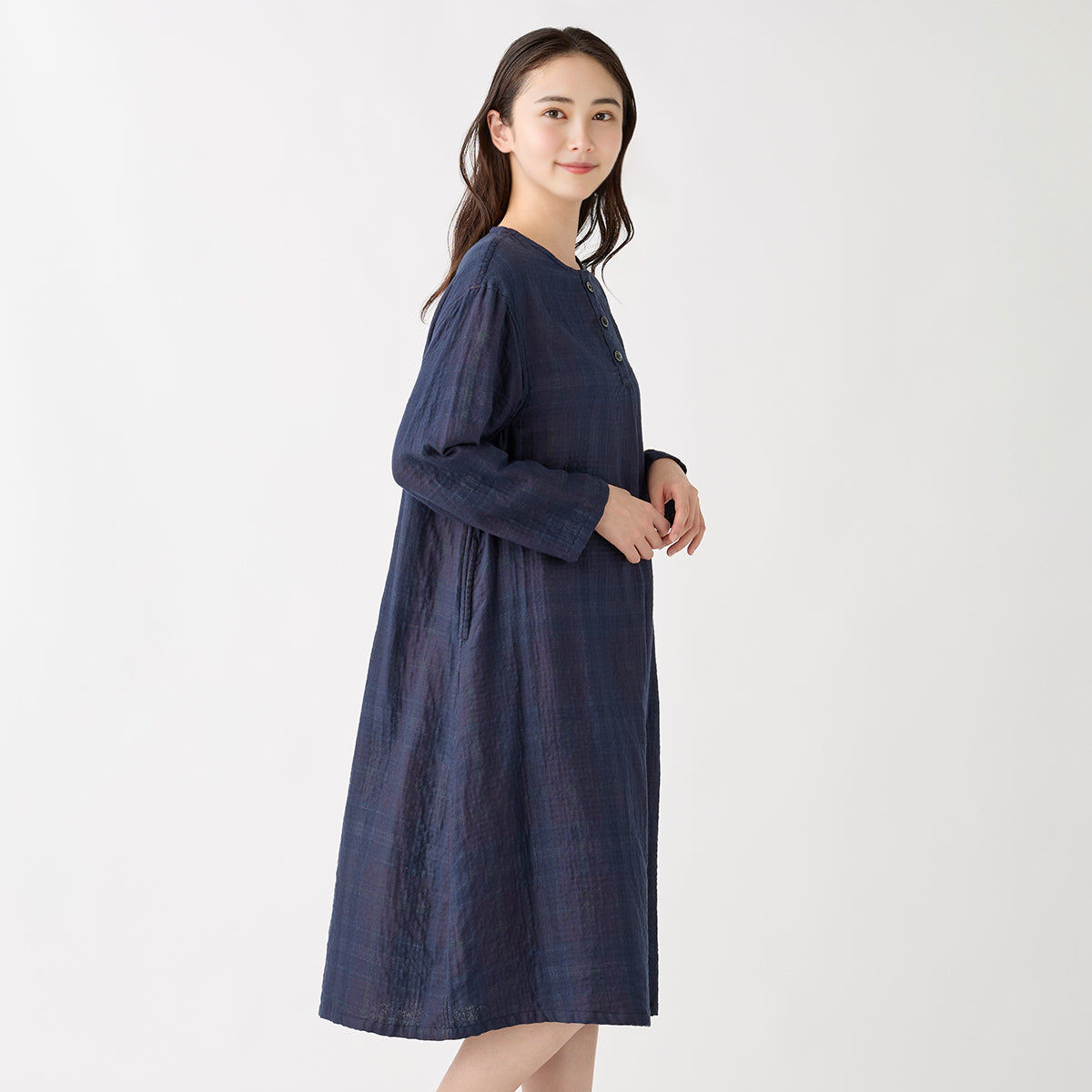 Marshmallow Gauze dress in Dark Blue