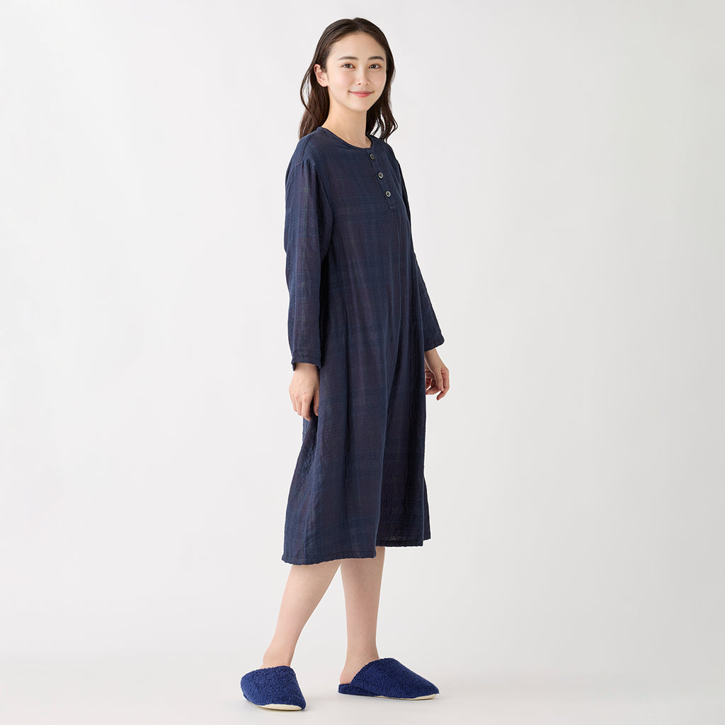Marshmallow Gauze dress in Dark Blue