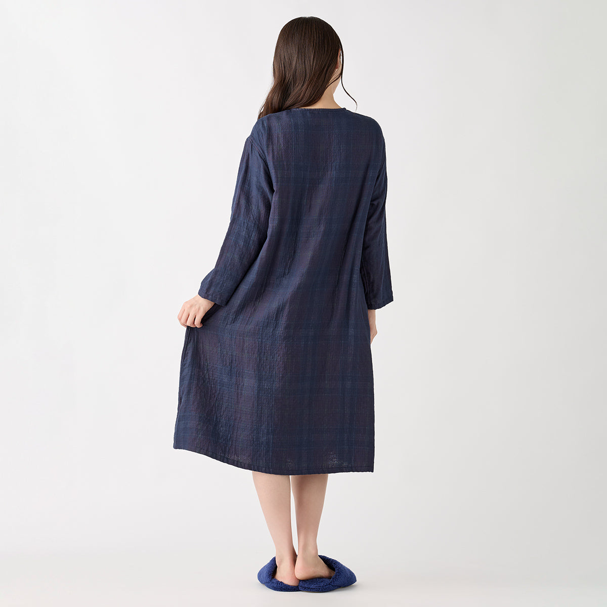 Marshmallow Gauze dress in Dark Blue