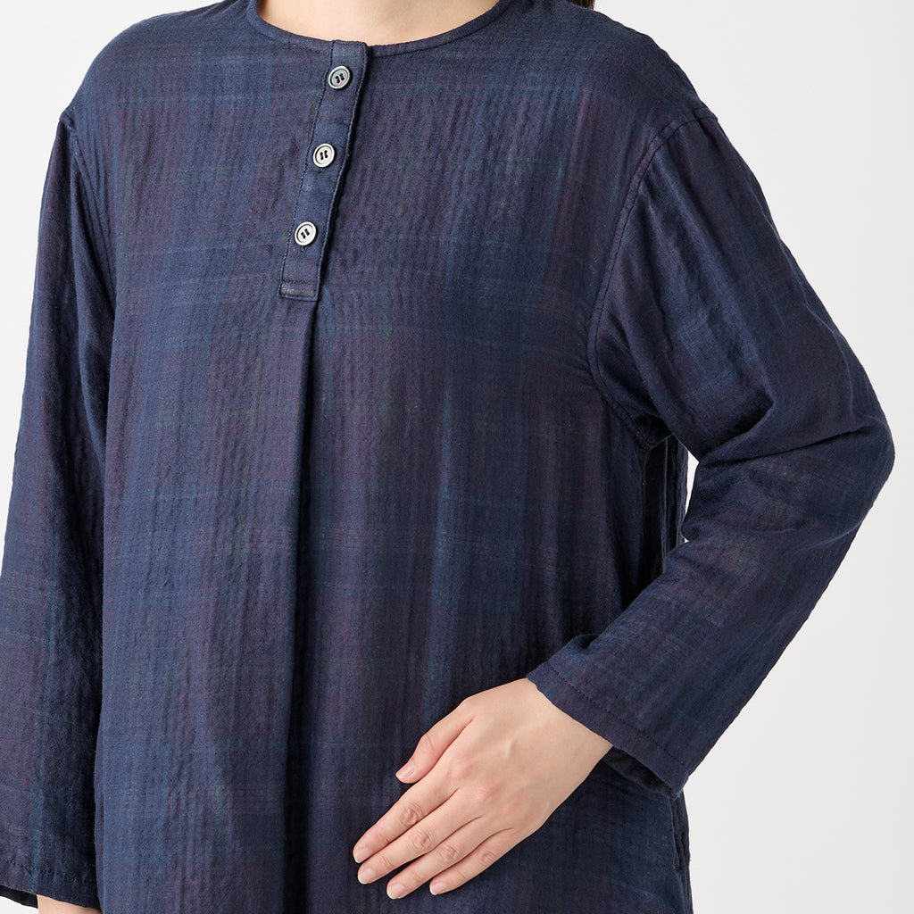 Marshmallow Gauze dress in Dark Blue