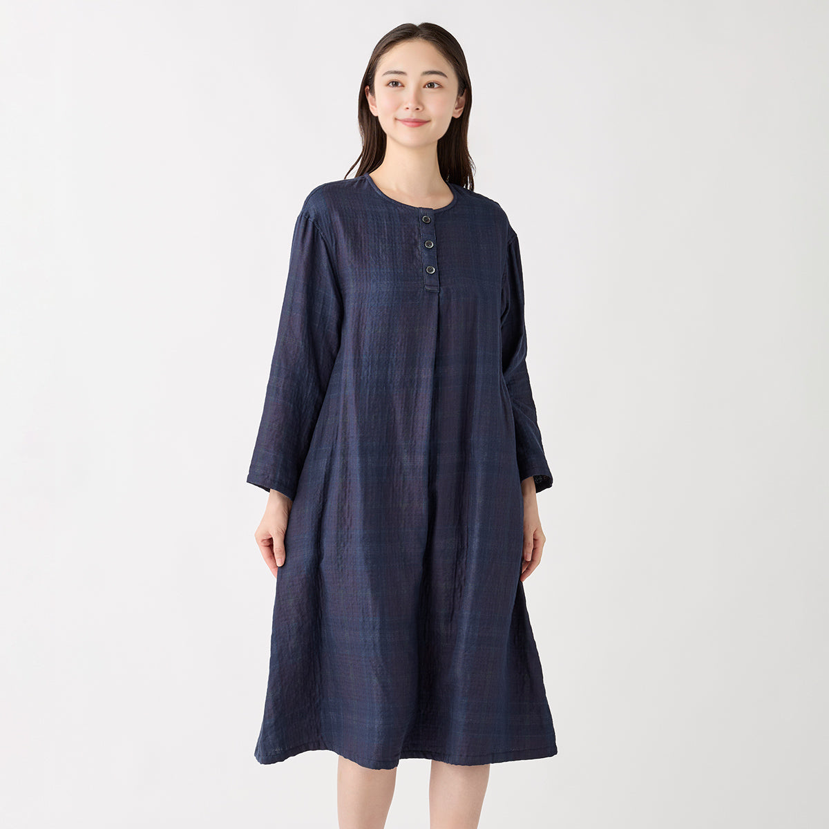 Marshmallow Gauze dress in Dark Blue