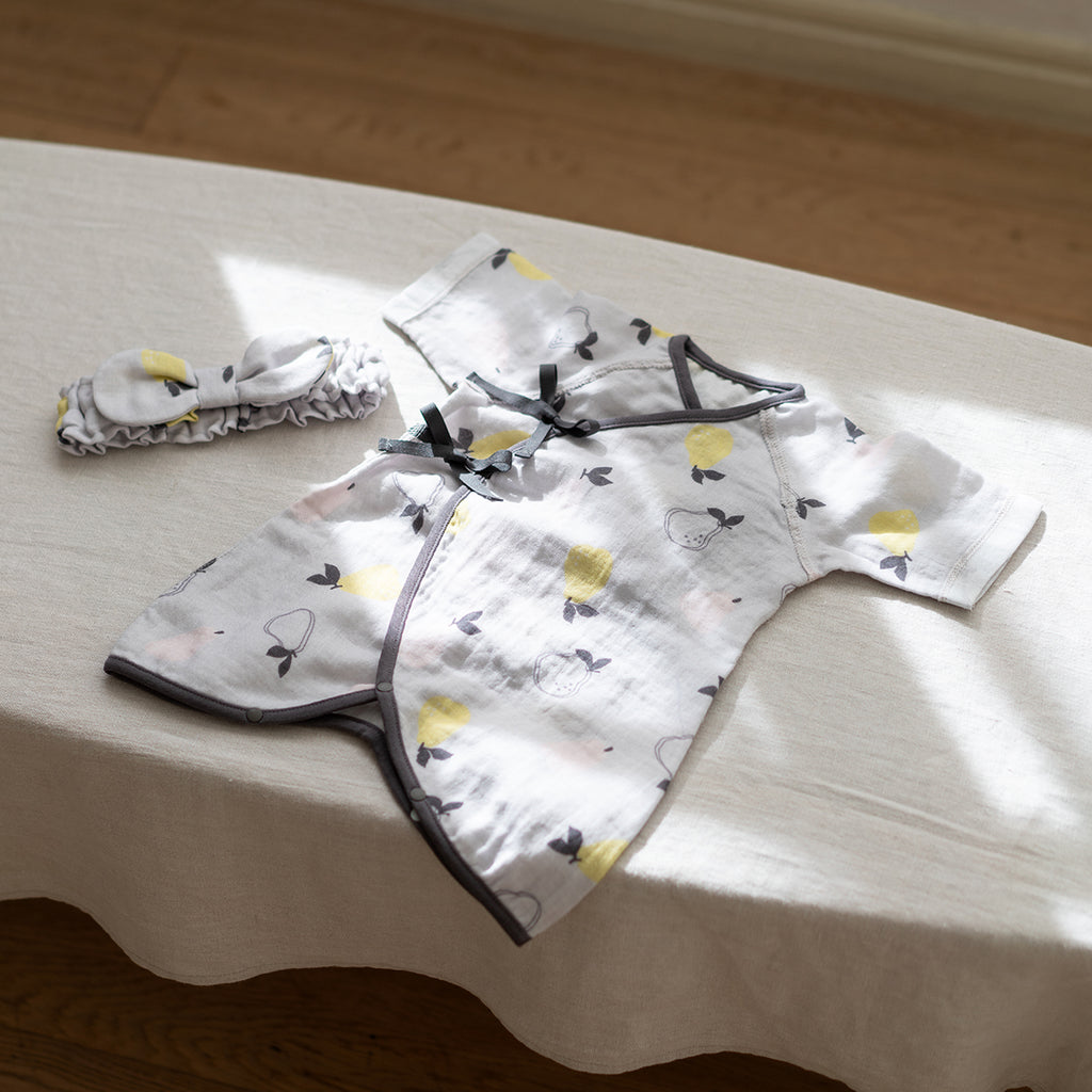 Marshmallow Gauze baby bodysuit in Grey