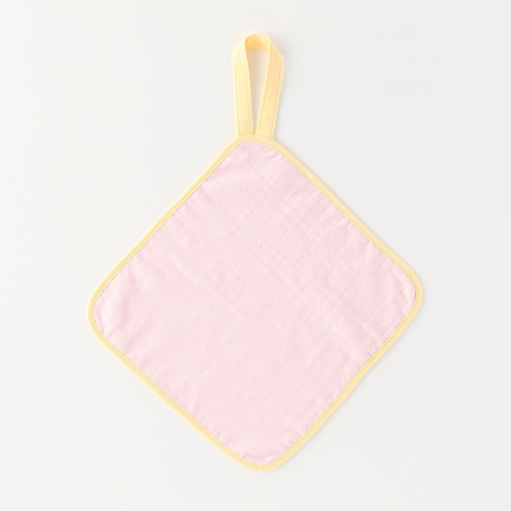 Marshmallow Gauze & Pile guest towel with loop in Pink
