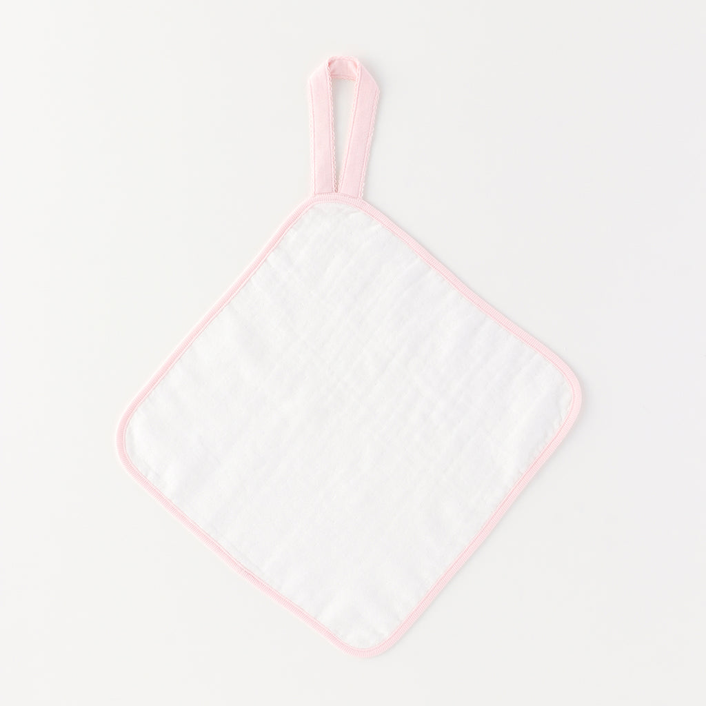 Marshmallow Gauze & Pile guest towel with loop in White