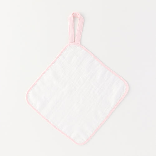 Marshmallow Gauze & Pile guest towel with loop in White
