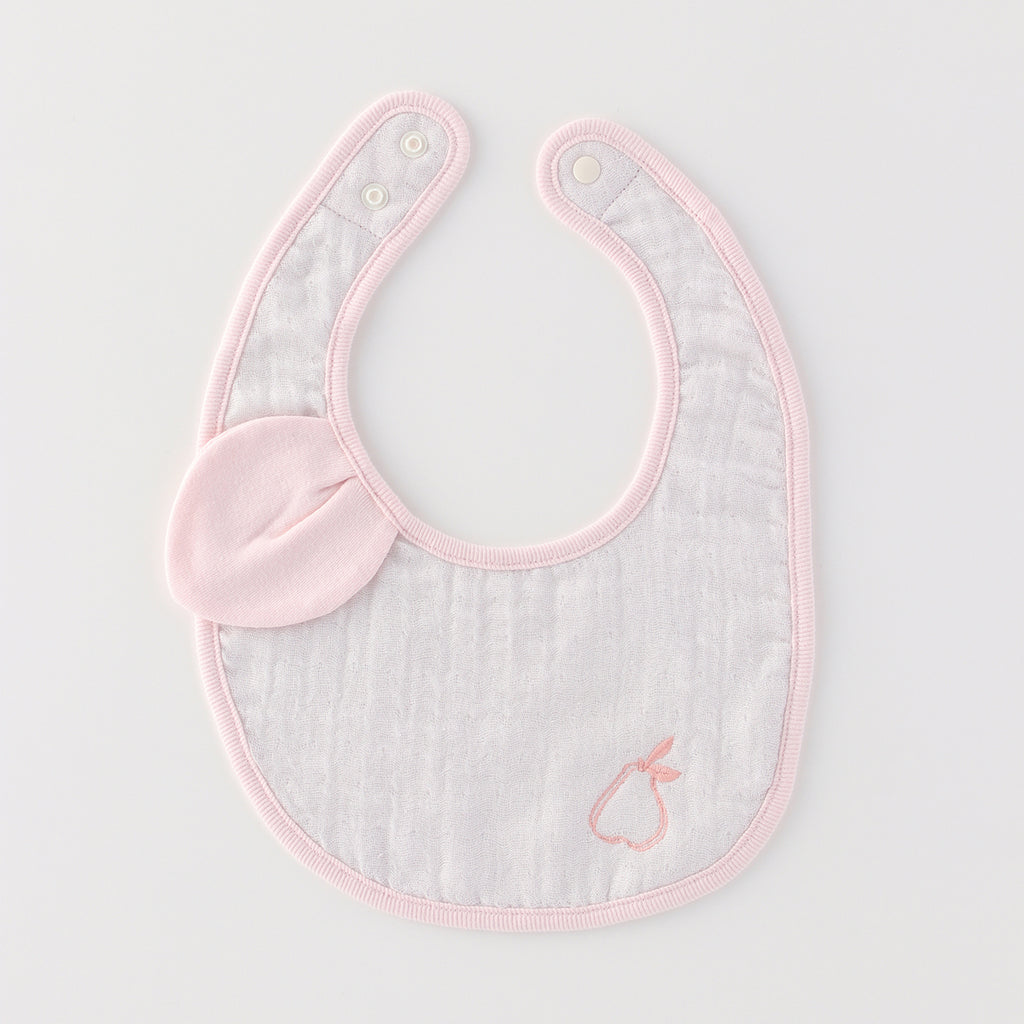 Marshmallow Gauze & Pile bib in Light Grey
