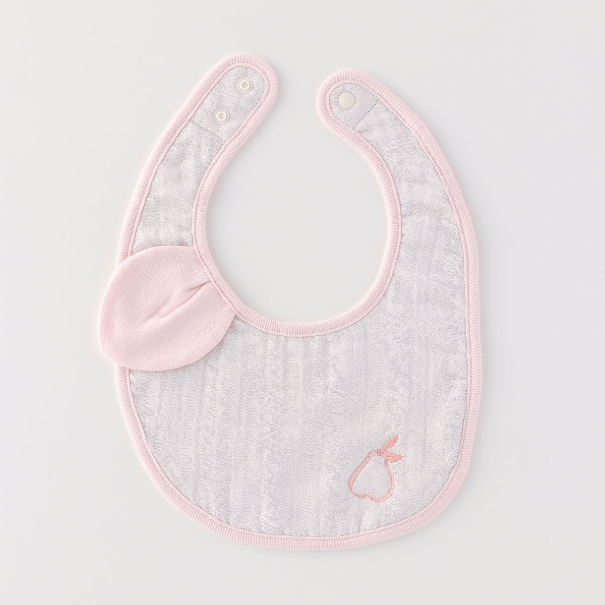 Marshmallow Gauze & Pile bib in Light Grey