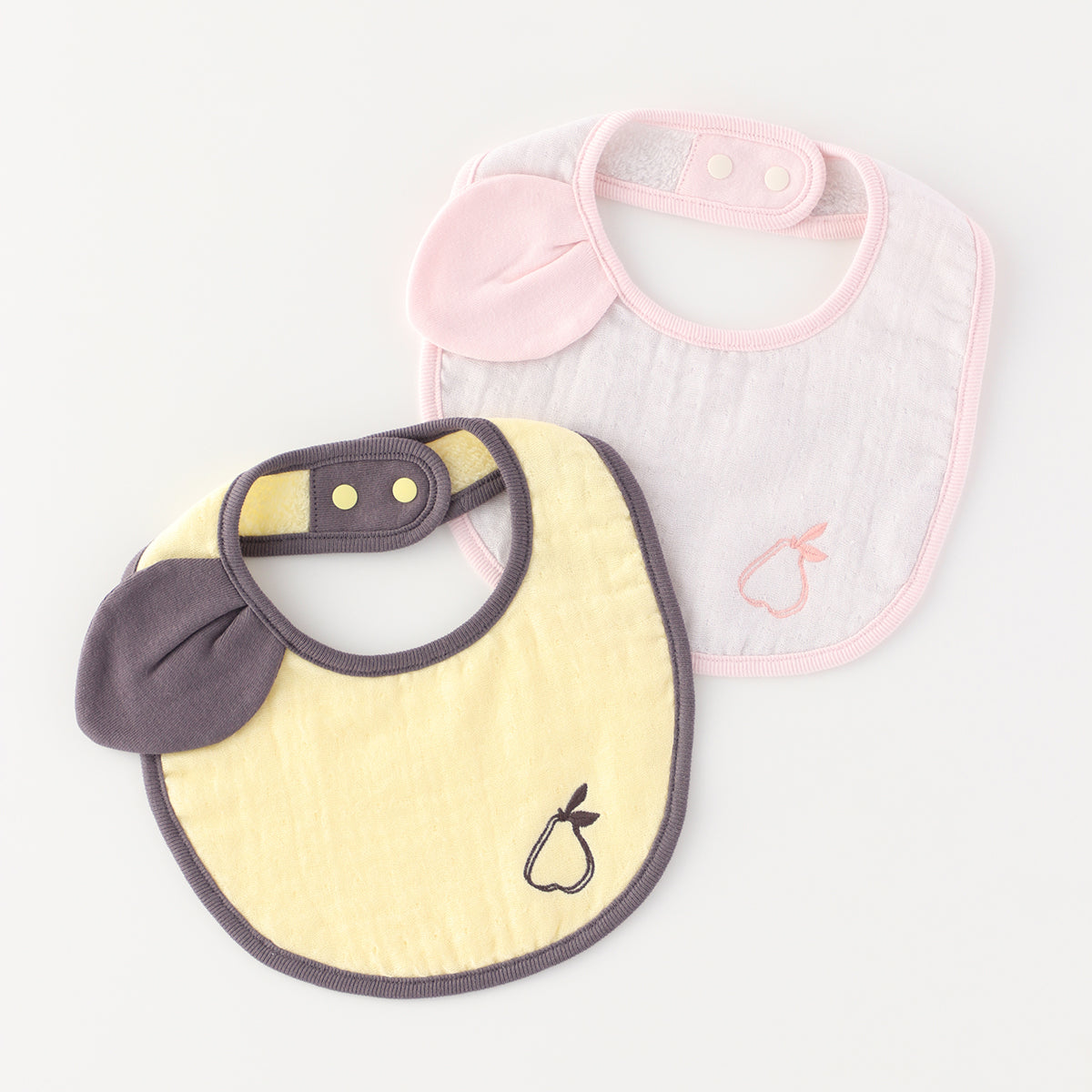 Marshmallow Gauze & Pile bib in Light Grey