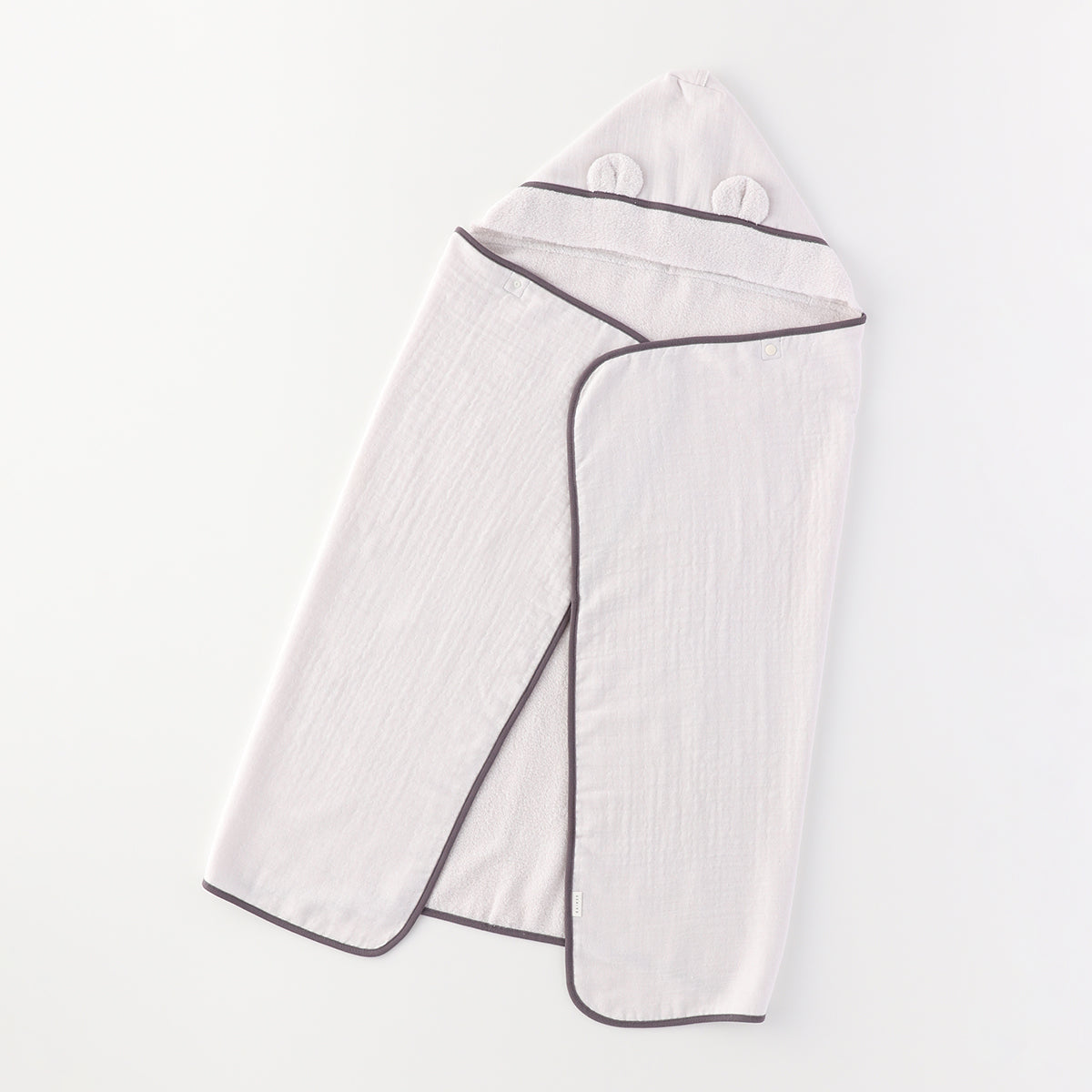 Marshmallow Gauze & Pile hooded baby bath towel in Light Grey