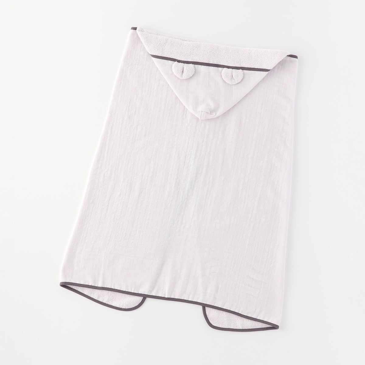 Marshmallow Gauze & Pile hooded baby bath towel in Light Grey