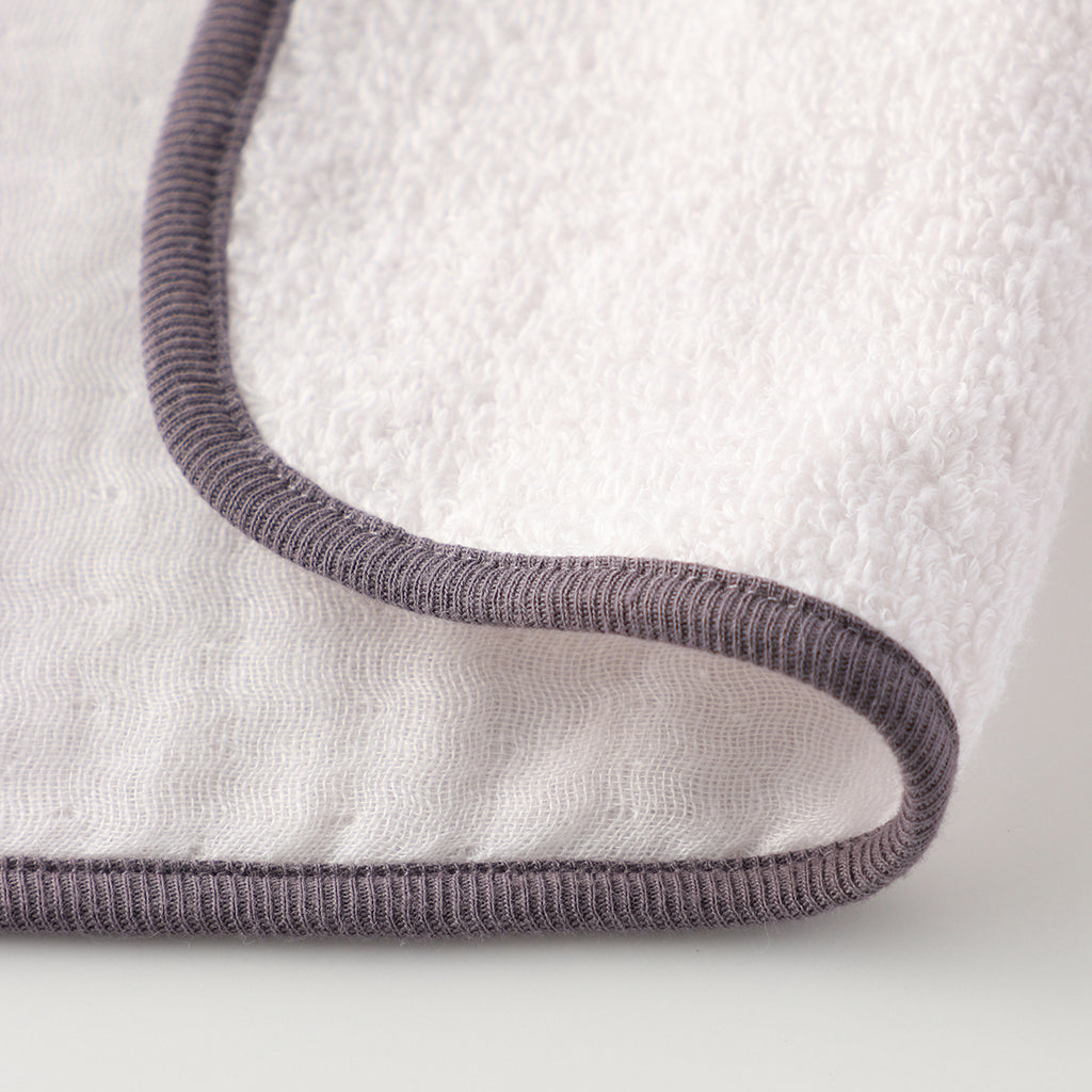 Marshmallow Gauze & Pile hooded baby bath towel in Light Grey