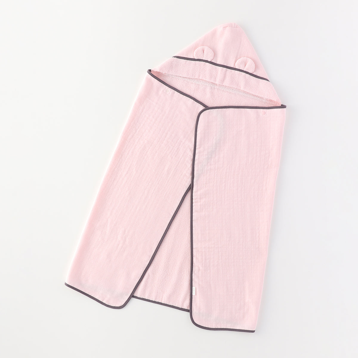 Marshmallow Gauze & Pile hooded baby bath towel in Pink
