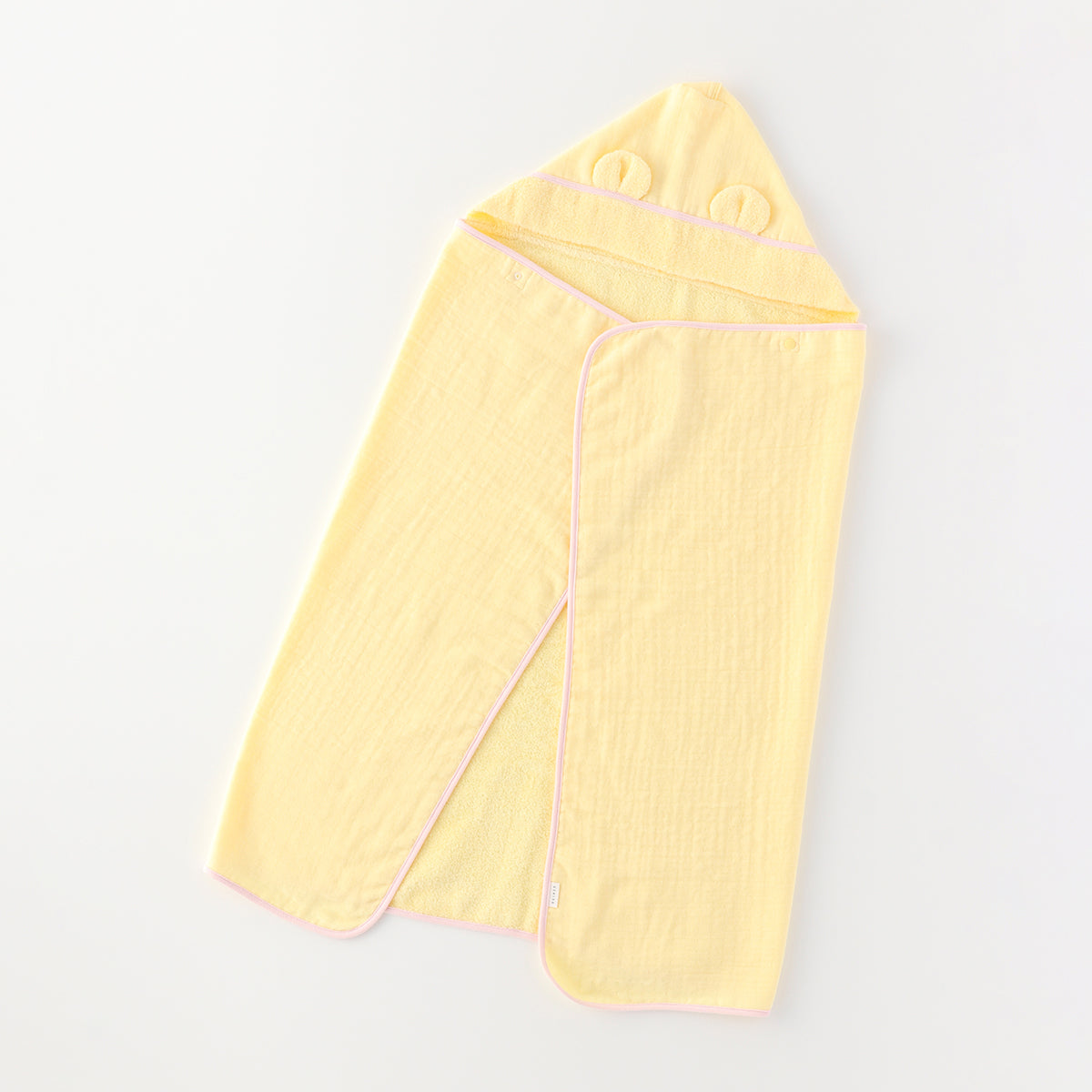 Marshmallow Gauze & Pile hooded baby bath towel in Yellow