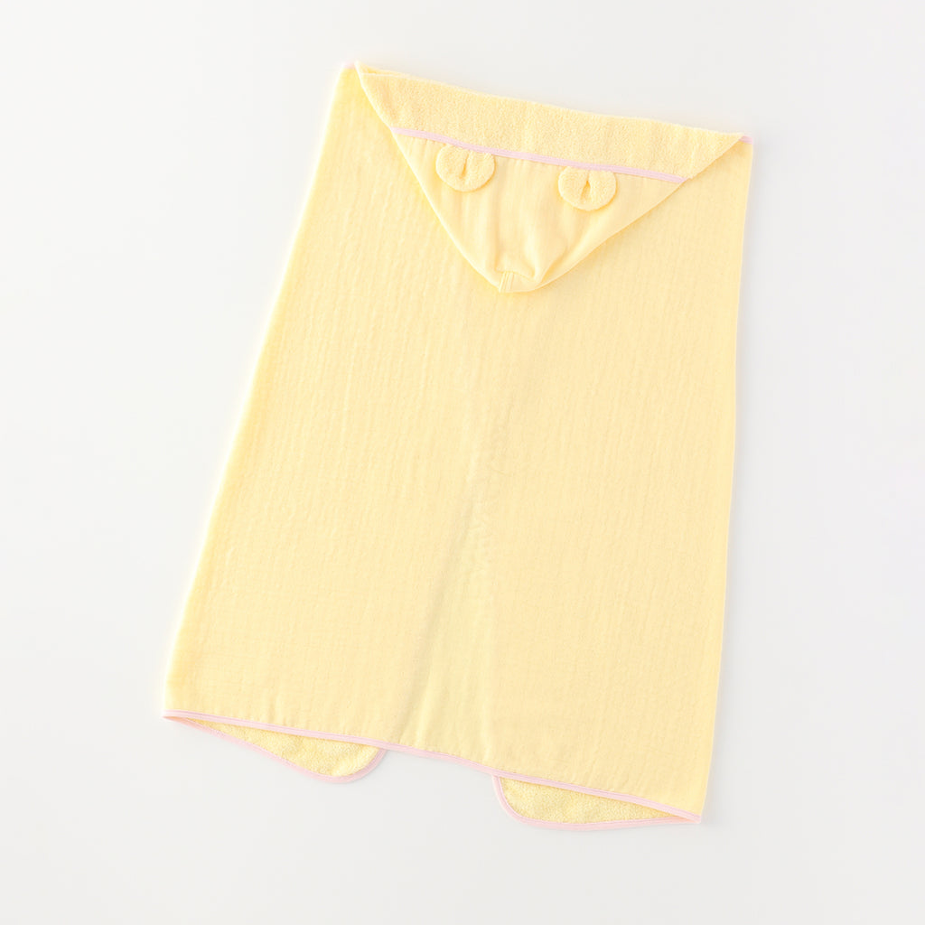Marshmallow Gauze & Pile hooded baby bath towel in Yellow